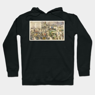 Christmas Shoppers By William James Glackens Digitally Enhanced Hoodie